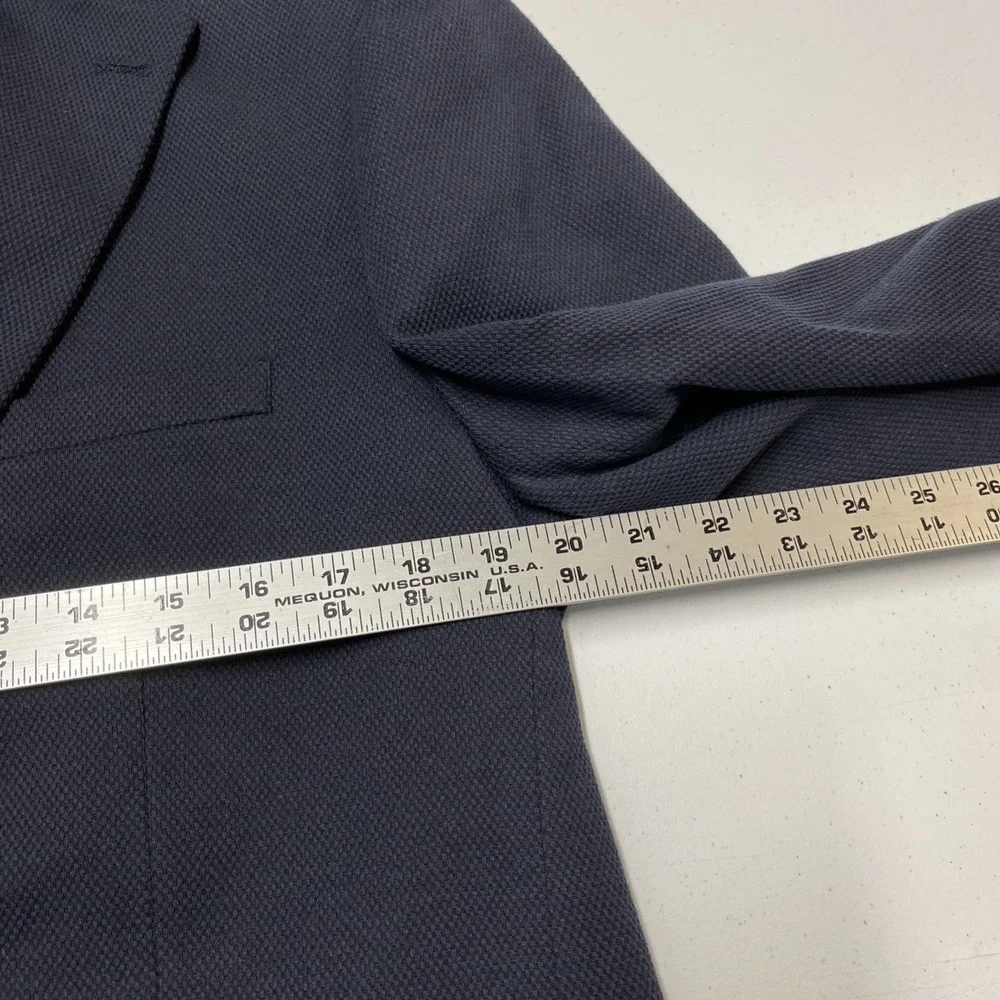 Steel & Jelly Blazer Mens 44 Navy Blue Textured Jacket Structured Office Career‎